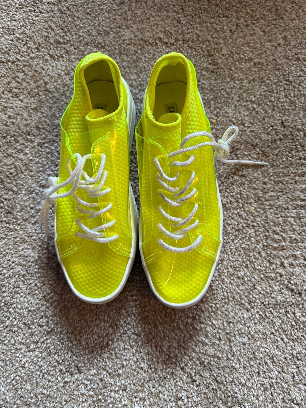 Cape Robbin Neon Yellow Lace-Up Sneakers